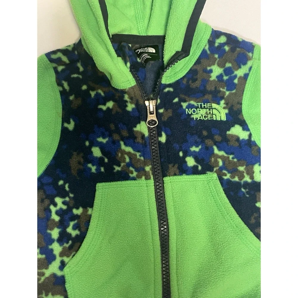 The North Face Infant 3-6M Fleece Hoodie Jacket Green Camo Full‎ Zip Baby